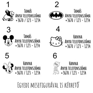 Ideiglenes tetoválás, szülő telefonszámával (3 db / csomag) - Meska.hu