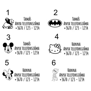 Ideiglenes tetoválás, szülő telefonszámával (3 db / csomag), Művészet, Grafika & Illusztráció, Művészi nyomat, Papírművészet, MESKA