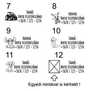 Ideiglenes tetoválás, szülő telefonszámával (3 db / csomag), Művészet, Grafika & Illusztráció, Művészi nyomat, Papírművészet, MESKA