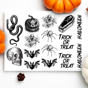 Halloweeni lemosható tetoválás csomag (A5 oldal - 15 db) - Meska.hu