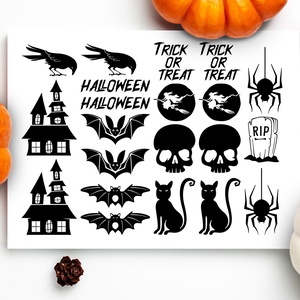 Halloweeni lemosható tetoválás csomag (A5 oldal - 21 db) - Meska.hu