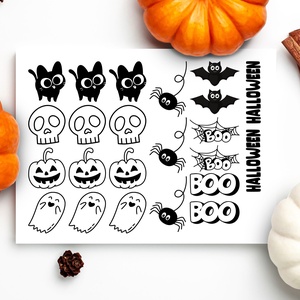 Halloweeni lemosható tetoválás csomag (A5 oldal - 23 db) - Meska.hu