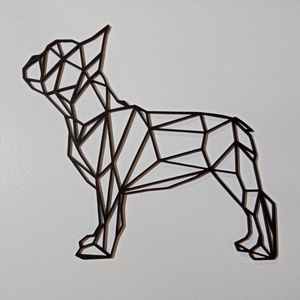 Francia Bulldog 3D geometrikus fali dekoráció, Otthon & Lakás, Falra akasztható dekor, Fali és függő dekoráció, Dekoráció, Famegmunkálás, MESKA