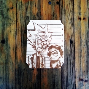 Rick és Morty portrés egyedi vágódeszka - otthon & lakás - konyhafelszerelés, tálalás - sütés, főzés - vágódeszka - Meska.hu