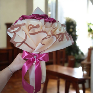 7 szálas örökrózsa csokor - pink színben - otthon & életmód - dekoráció - virágdísz és tartó - csokor & virágdísz - Meska.hu