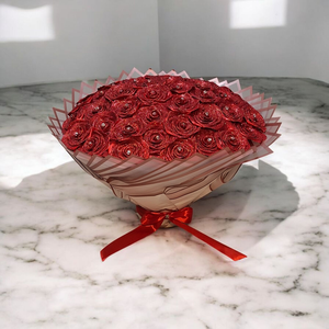 Csillogó piros örök rózsa csokor - 45 szálas - otthon & életmód - dekoráció - virágdísz és tartó - csokor & virágdísz - Meska.hu