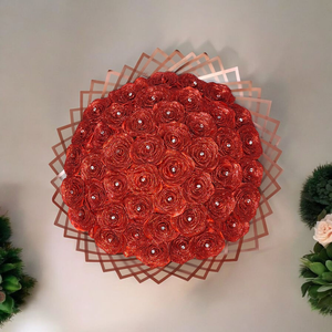 Csillogó piros örök rózsa csokor - 45 szálas - otthon & életmód - dekoráció - virágdísz és tartó - csokor & virágdísz - Meska.hu