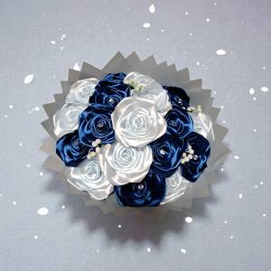 18 szálas kék rózsacsokor - otthon & életmód - dekoráció - virágdísz és tartó - csokor & virágdísz - Meska.hu