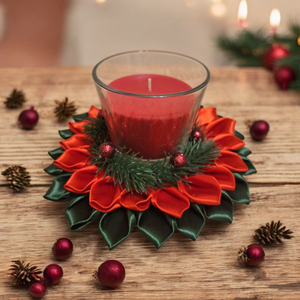 Karácsonyi asztaldísz gyertyával - karácsony - karácsonyi lakásdekoráció - ünnepi asztaldekoráció - Meska.hu