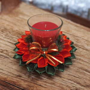 Karácsonyi asztaldísz gyertyával - karácsony - karácsonyi lakásdekoráció - ünnepi asztaldekoráció - Meska.hu