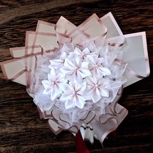 7 szálas pluméria csokor � kézzel készült örök virágcsokor, esküvőre és ajándékba - otthon & életmód - dekoráció - Meska.hu