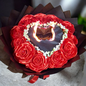 Burning Bouquet � Égő szív örökrózsa csokor (11 szál) - esküvő - menyasszonyi- és dobócsokor - Meska.hu