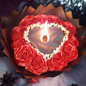 Burning Bouquet � Égő szív örökrózsa csokor (11 szál), Esküvő, Menyasszonyi- és dobócsokor, Virágkötés, MESKA