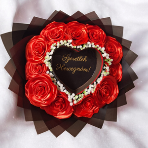 Burning Bouquet � Égő szív örökrózsa csokor (11 szál) - esküvő - menyasszonyi- és dobócsokor - Meska.hu