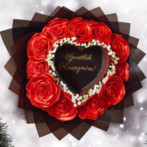 Burning Bouquet Classic � Égő szív örökrózsa csokor (11 szál), Esküvő, Menyasszonyi- és dobócsokor, Virágkötés, MESKA