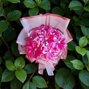 Rózsaszín pluméria szatén csokor (7 szál) � kézműves örökcsokor Anyák napjára, ballagásra, Otthon & Életmód, Virágdekoráció, Virágok, Virágcsokor, Virágkötés, MESKA