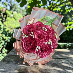 Elegáns bordó rózsacsokor � 7 szálas kézműves virágcsokor ballagásra vagy Anyák napjára, Otthon & Életmód, Virágdekoráció, Virágok, Virágcsokor, Virágkötés, MESKA