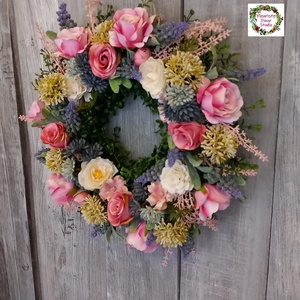 Színes Virág Koszorú - otthon & életmód - dekoráció - ajtó- és ablak dekoráció - ajtódísz & kopogtató - Meska.hu