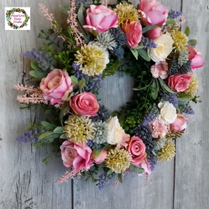Színes Virág Koszorú - otthon & életmód - dekoráció - ajtó- és ablak dekoráció - ajtódísz & kopogtató - Meska.hu