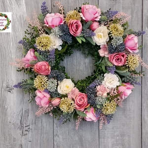 Színes Virág Koszorú - otthon & életmód - dekoráció - ajtó- és ablak dekoráció - ajtódísz & kopogtató - Meska.hu
