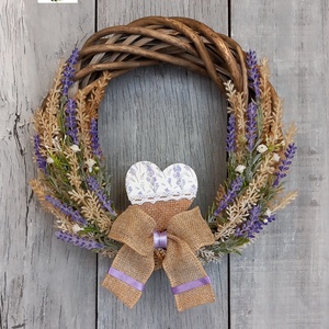 Levendula Kopogtató Natúr Színvilágban - otthon & életmód - dekoráció - ajtó- és ablak dekoráció - ajtódísz & kopogtató - Meska.hu