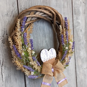 Levendula Kopogtató Natúr Színvilágban - otthon & életmód - dekoráció - ajtó- és ablak dekoráció - ajtódísz & kopogtató - Meska.hu