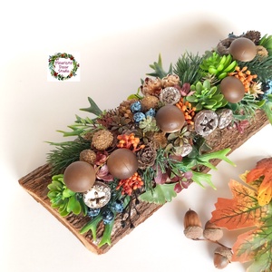 Erdőben Jártam - Őszi Fahasáb Asztaldísz - otthon & életmód - dekoráció - asztal és polc dekoráció - asztaldísz - Meska.hu