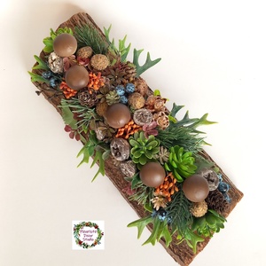 Erdőben Jártam - Őszi Fahasáb Asztaldísz - otthon & életmód - dekoráció - asztal és polc dekoráció - asztaldísz - Meska.hu