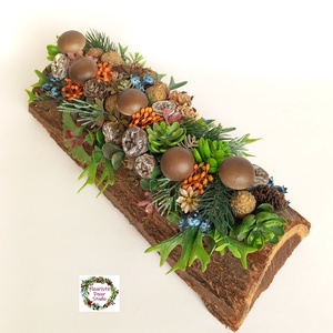 Erdőben Jártam - Őszi Fahasáb Asztaldísz - otthon & életmód - dekoráció - asztal és polc dekoráció - asztaldísz - Meska.hu