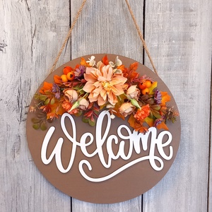 Üdvözlet Ősz - Őszi Kopogtató/Őszi Falidísz/ Őszi Koszorú/Őszi Ajtódísz - otthon & életmód - dekoráció - ajtó- és ablak dekoráció - ajtódísz & kopogtató - Meska.hu