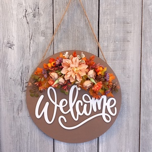 Üdvözlet Ősz - Őszi Kopogtató/Őszi Falidísz/ Őszi Koszorú/Őszi Ajtódísz - otthon & életmód - dekoráció - ajtó- és ablak dekoráció - ajtódísz & kopogtató - Meska.hu