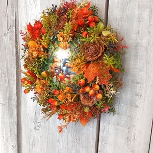  Őszi Furgon - Őszi Kopogtató/Őszi Falidísz/ Őszi Koszorú/Őszi Ajtódísz - otthon & életmód - dekoráció - ajtó- és ablak dekoráció - ajtódísz & kopogtató - Meska.hu