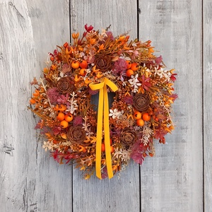 Színes Ősz - Őszi Kopogtató/Őszi Falidísz/ Őszi Koszorú/Bogyós Ajtódísz/Őszi Ajtódísz - Meska.hu