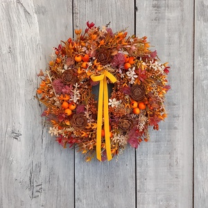 Színes Ősz - Őszi Kopogtató/Őszi Falidísz/ Őszi Koszorú/Bogyós Ajtódísz/Őszi Ajtódísz - otthon & életmód - dekoráció - ajtó- és ablak dekoráció - ajtódísz & kopogtató - Meska.hu