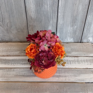   Ősz Narancssárgában - Őszi Asztaldísz/ Virágos Asztaldísz/ Bogyós Asztaldísz - otthon & életmód - dekoráció - asztal és polc dekoráció - asztaldísz - Meska.hu