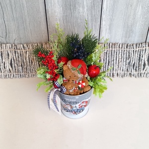   Kedvenc Mackó Karácsonya - Karácsonyi Asztaldísz/Macis Asztaldísz/Téli Asztaldísz - otthon & életmód - dekoráció - asztal és polc dekoráció - asztaldísz - Meska.hu