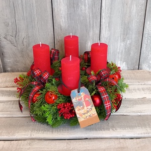 Ünnep Pirosban- Adventi Koszorú/Klasszikus Adventi Koszorú/Piros Adventi Koszorú - Meska.hu