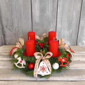 Skandináv Advent- Adventi Koszorú/Piros Adventi Koszorú - Meska.hu