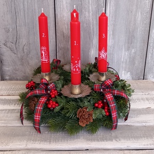 Advent-Várakozás- Adventi Koszorú/Piros Adventi Koszorú - karácsony - adventi díszek - adventi koszorú - Meska.hu