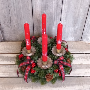 Advent-Várakozás- Adventi Koszorú/Piros Adventi Koszorú - karácsony - adventi díszek - adventi koszorú - Meska.hu