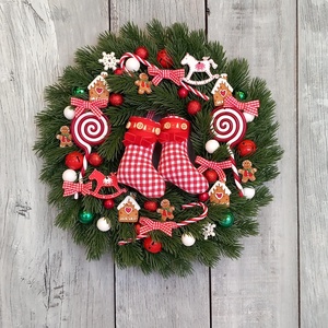 Mesés Karácsony Vár- Karácsonyi Kopogtató/Téli Kopogtató /Téli Ajtódísz/Karácsonyi Ajtódísz/Falidísz/, Karácsony, Karácsonyi lakásdekoráció, Karácsonyi ajtódíszek, Virágkötés, MESKA