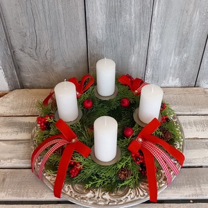 Áldott Ünnepet- Adventi Koszorú/Fehérgyertyás Adventi Koszorú - karácsony - adventi díszek - adventi koszorú - Meska.hu