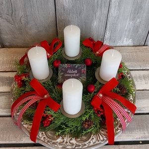 Áldott Ünnepet- Adventi Koszorú/Fehérgyertyás Adventi Koszorú - karácsony - adventi díszek - adventi koszorú - Meska.hu