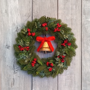 Karácsonyi Csengettyű - Karácsonyi Kopogtató/Téli Kopogtató /Téli Ajtódísz/Karácsonyi Ajtódísz/Falidísz/ - karácsony - karácsonyi lakásdekoráció - karácsonyi ajtódíszek - Meska.hu