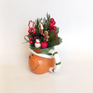   Rénó Karácsonya - Karácsonyi Asztaldísz/Asztaldísz/Téli Asztaldísz/Bögrés Asztaldísz - otthon & életmód - dekoráció - asztal és polc dekoráció - asztaldísz - Meska.hu