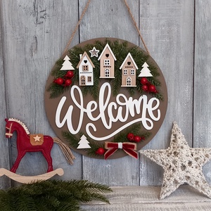 Karácsonyi Falu- Karácsonyi Kopogtató/Téli Kopogtató /Téli Ajtódísz/Karácsonyi Ajtódísz/Falidísz/ - karácsony - karácsonyi lakásdekoráció - karácsonyi ajtódíszek - Meska.hu