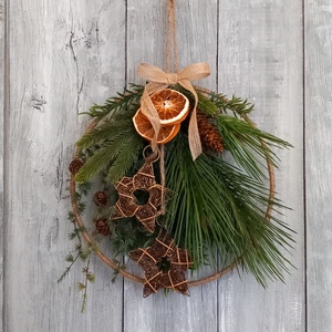 Fenyőkfélék Ünnepe- Karácsonyi Kopogtató/Téli Kopogtató /Téli Ajtódísz/Karácsonyi Ajtódísz/Falidísz/, Karácsony, Karácsonyi lakásdekoráció, Karácsonyi ajtódíszek, Virágkötés, MESKA