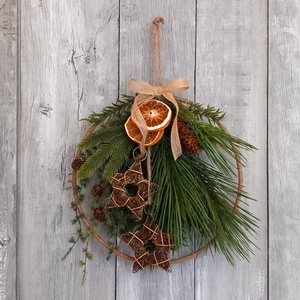 Fenyőkfélék Ünnepe- Karácsonyi Kopogtató/Téli Kopogtató /Téli Ajtódísz/Karácsonyi Ajtódísz/Falidísz/ - karácsony - karácsonyi lakásdekoráció - karácsonyi ajtódíszek - Meska.hu