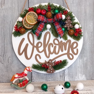 Üdvözlet Karácsony- Karácsonyi Kopogtató/Téli Kopogtató /Téli Ajtódísz/Karácsonyi Ajtódísz/Falidísz/, Karácsony, Karácsonyi lakásdekoráció, Karácsonyi ajtódíszek, Virágkötés, MESKA