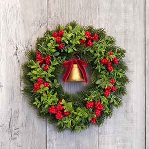 Karácsonyi Csengettyű - Karácsonyi Kopogtató/Téli Kopogtató /Téli Ajtódísz/Karácsonyi Ajtódísz/Falidísz/, Karácsony, Karácsonyi lakásdekoráció, Karácsonyi ajtódíszek, Virágkötés, MESKA